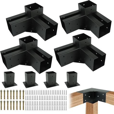 4x4 metal corner brackets|toja grid pergola 4x4 brackets.